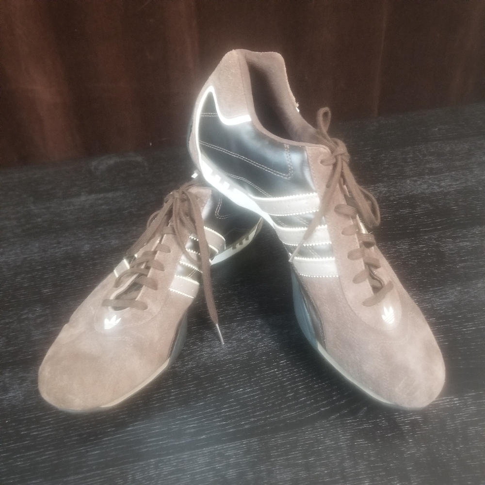 Team Adidas Goodyear Brown Suede Sneakers Retro Design